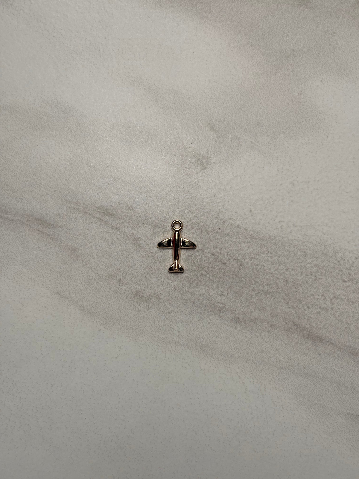 Tiny Airplane Charm (Light Gold)