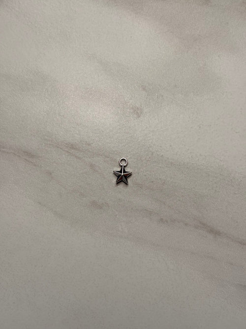 3D Silver Star Charms