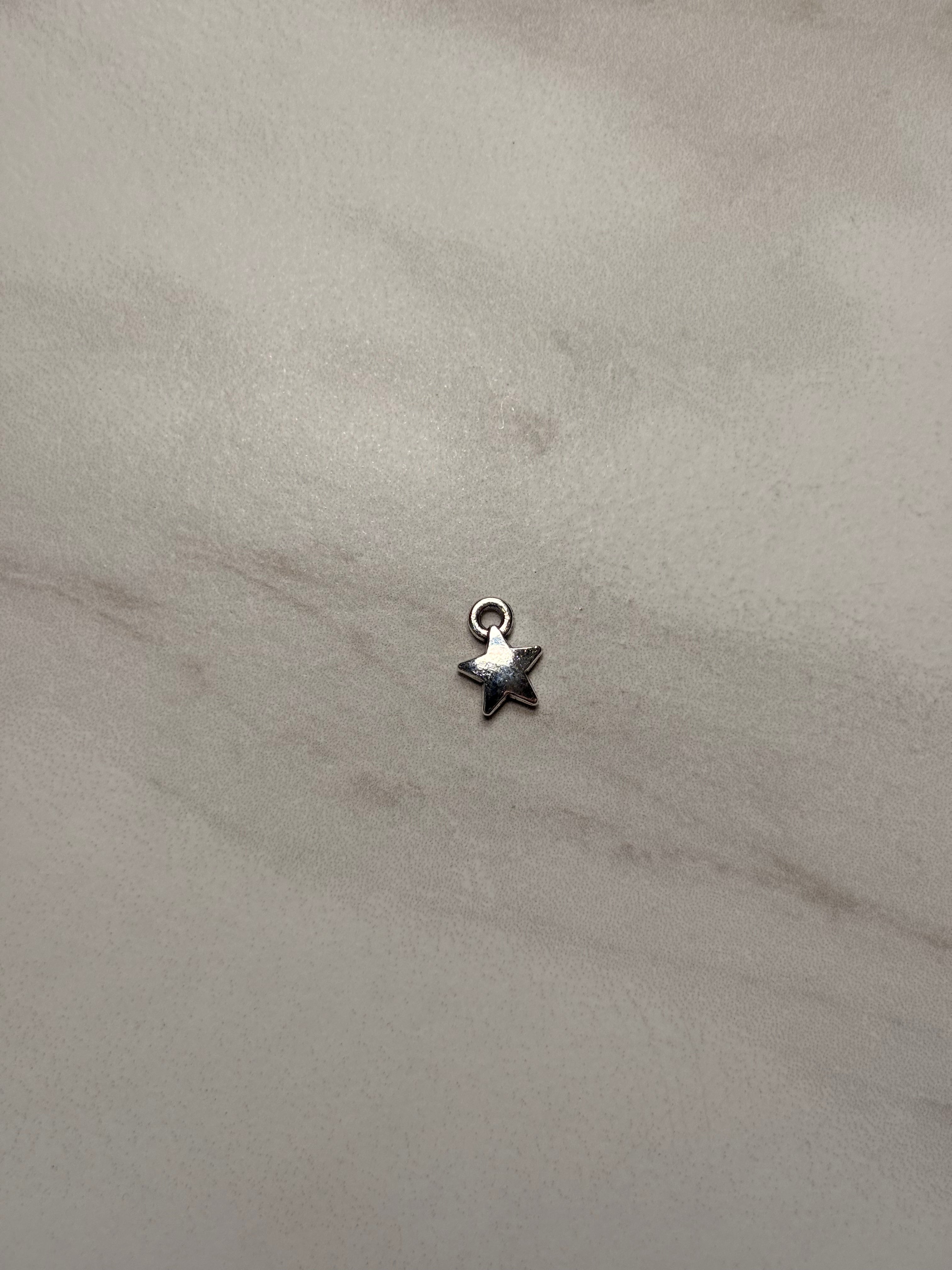 3D Silver Star Charms