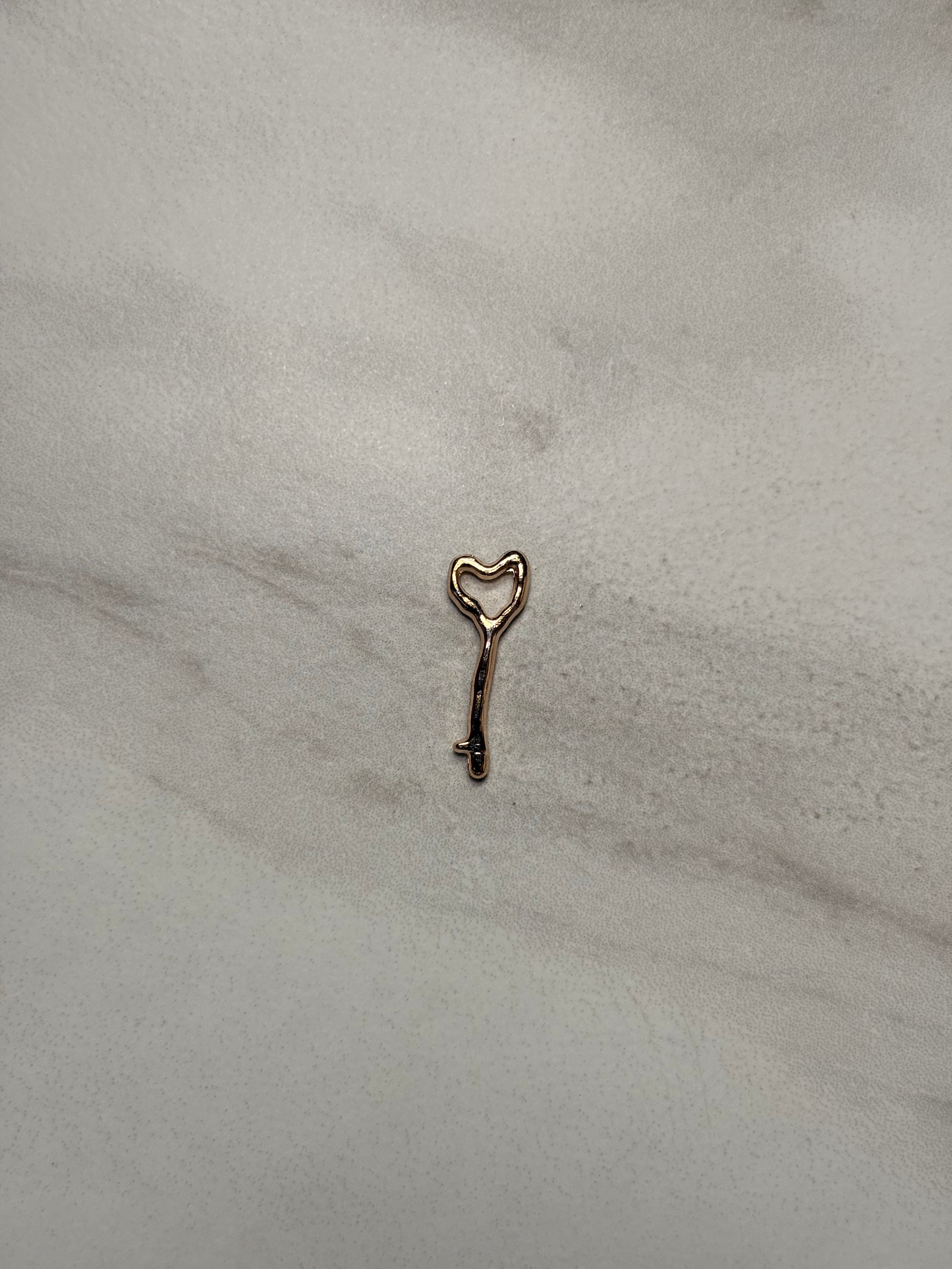 Broom Heart Charm (Light Gold)