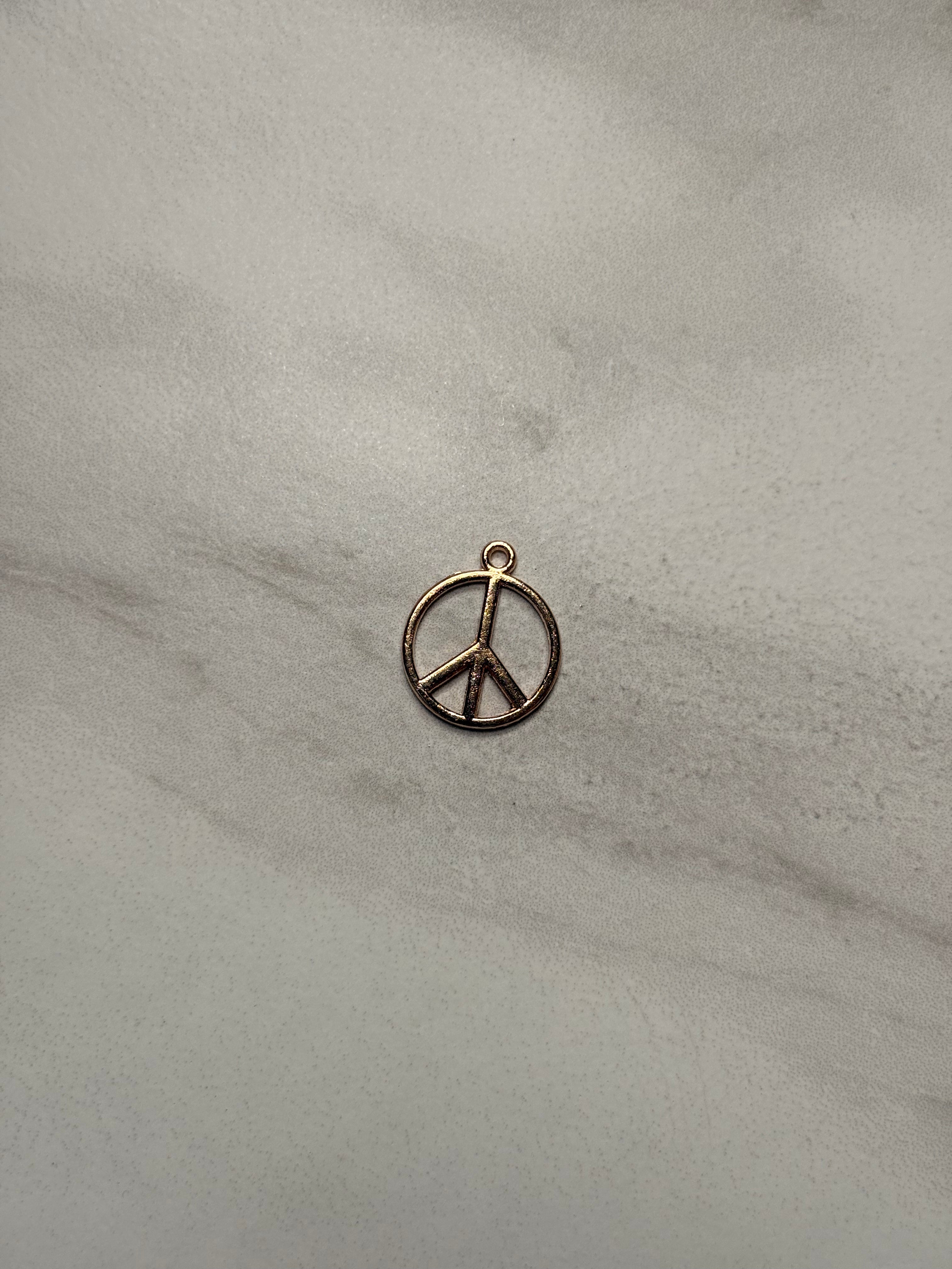 Large Peace Charm (Light Gold)