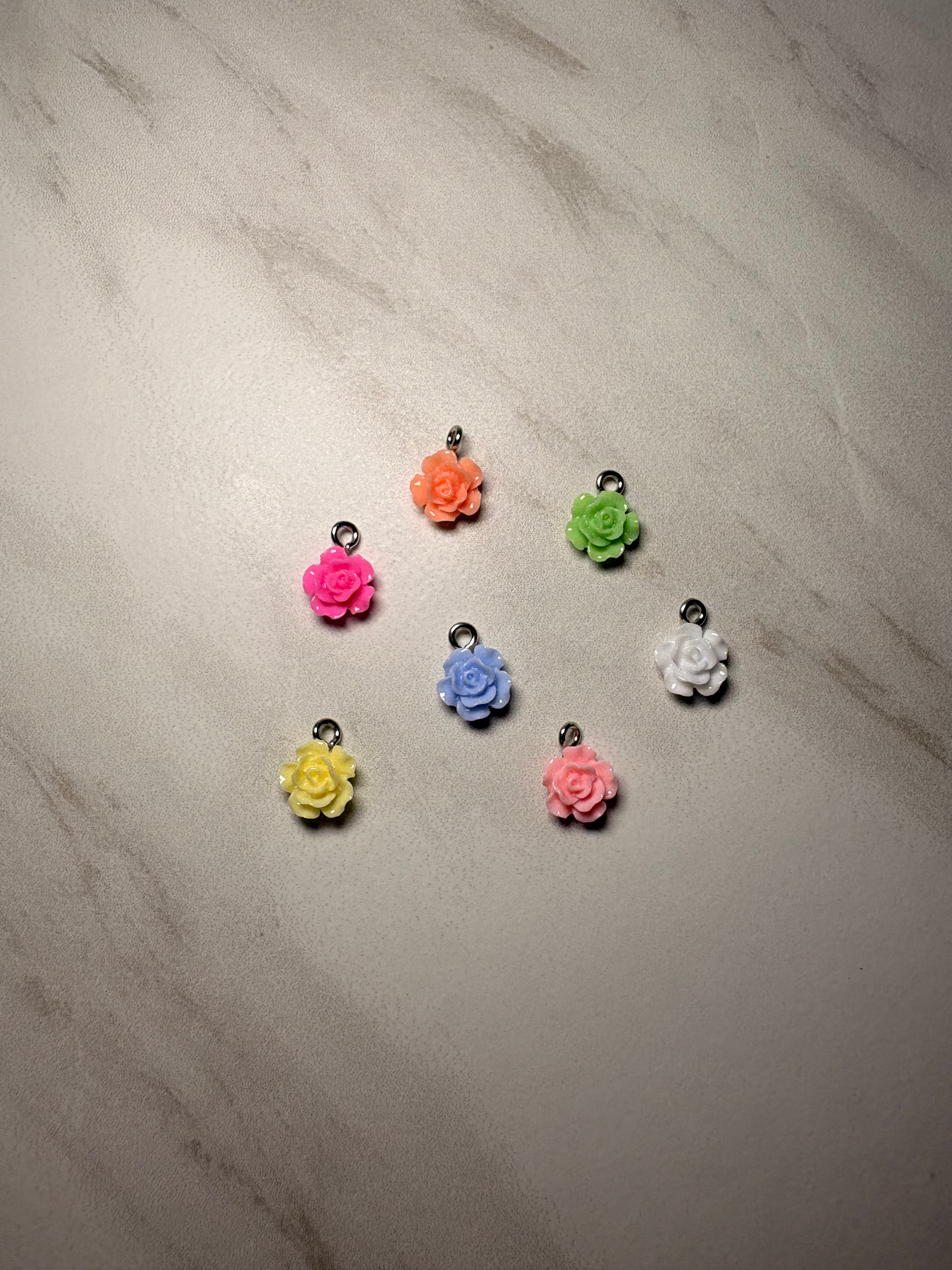 Silver Colored Flower Pendants (Small)