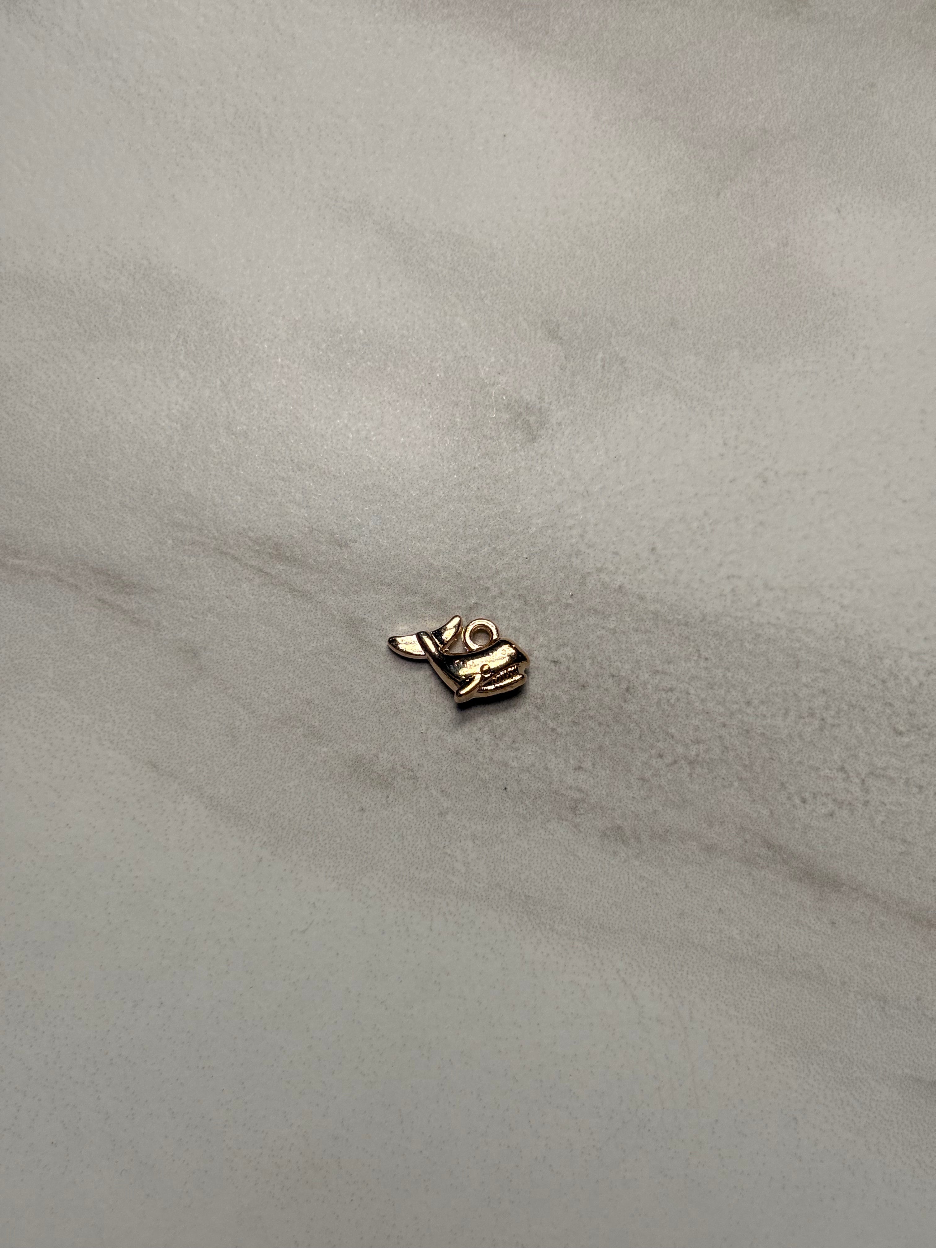 Tiny Whale Charm (Light Gold)