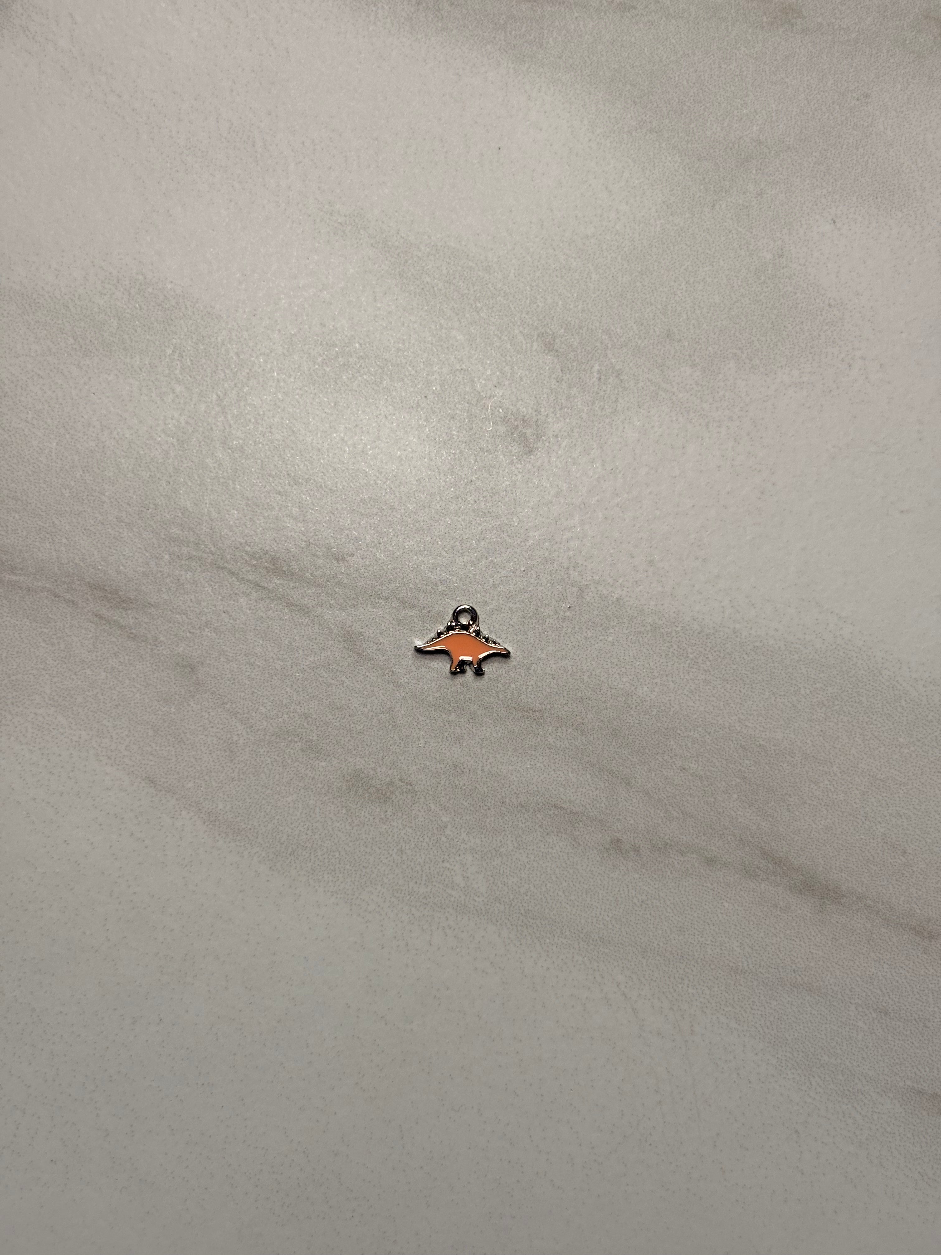 Tiny Colored (Silver) Dino Charm