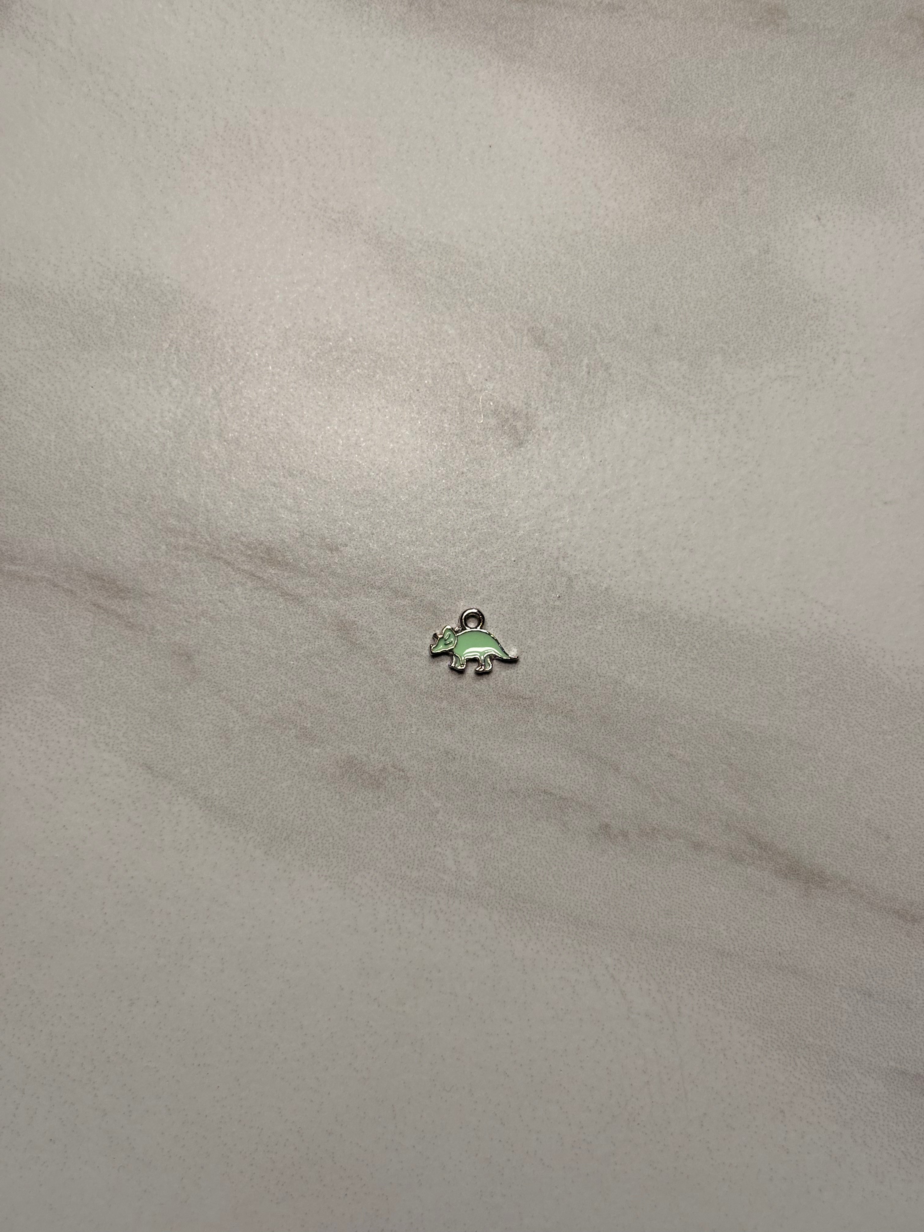 Tiny Colored (Silver) Dino Charm